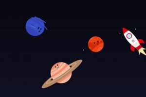 可爱卡通太阳系星球矢量素材