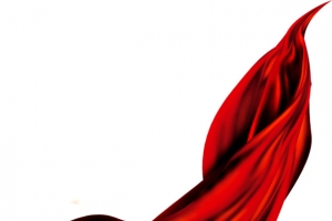 中国风红色丝绸海报