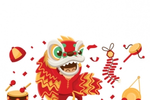 矢量图中国舞狮会