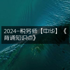 2024年中华税务师《知识点背诵指南》