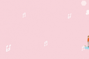 钢琴辅导班粉色卡通banner