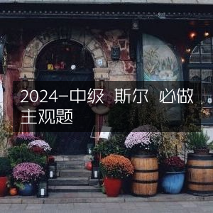 2024年中级斯尔教育主观题必做精选