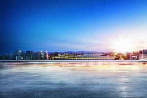 公路城市大气商务蓝色淘宝海报背景