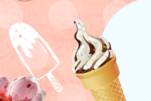 夏日简约甜品冰激凌banner背景