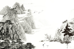山水海报元素素材，5款高清PNG透明图片免费下载
