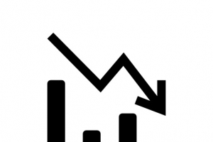 黑色线条走势下降股票曲线图标
