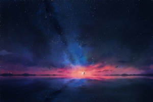 星空背景 绘画 夜空 4k壁纸