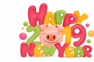 2019新年快乐小猪4k壁纸