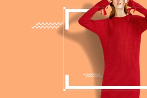 天猫秋季女士毛衣简约时尚橙色banner