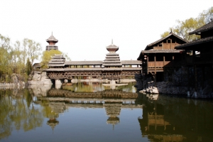 民族风建筑鼓楼花桥免抠