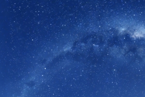 蓝色星空银河3440x1440风景壁纸