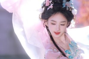 粉色古装美女黄玉瑶 2880x1800高清壁纸免费下载