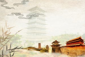 古域西安旅游海报背景素材