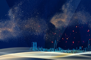 2018年终盛典鎏金质感房产蓝色banner