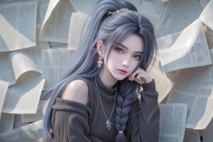 报纸墙剑来宁姚 2880x1800高清壁纸免费下载