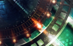 机械炫酷齿轮背景banner　