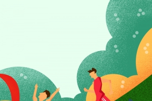 少年运动会插画海报背景
