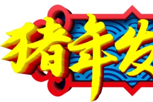 2019猪年发大财艺术字