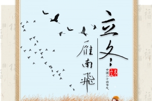 立冬手绘河边芦苇丛卷轴背景图