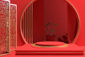 中国风，古典，红色，舞台，场景