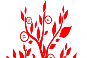 剪纸发财树