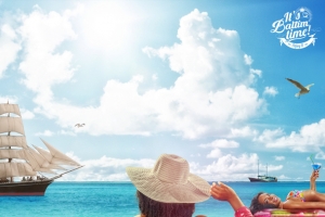 夏季海边度假海报背景