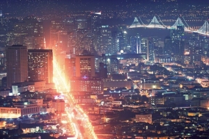 车水马龙喧嚣城市