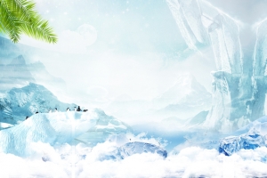 清凉浅蓝色冰川夏季淘宝天猫电商banner