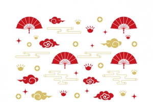 新年扇子底纹