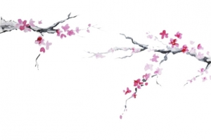 中国风桃花山水素材