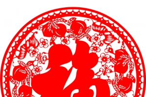 福 剪纸 窗花 插画 素材