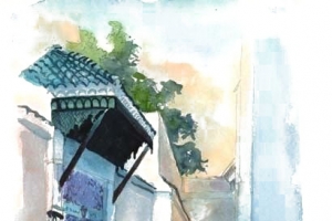 水彩小巷