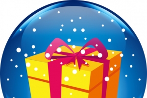 矢量水晶球里的礼盒