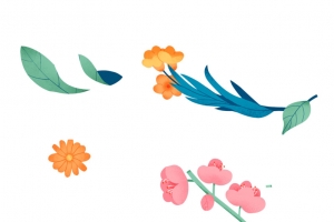 噪点插画 花