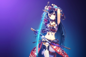Oni Gir l动漫武士刀少女4K壁纸