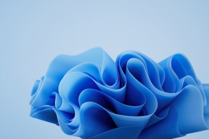 3d Windows 11 蓝色 极简主义 4k壁纸
