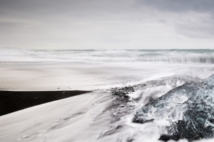 jokulsarlon海滩3440x1440壁纸