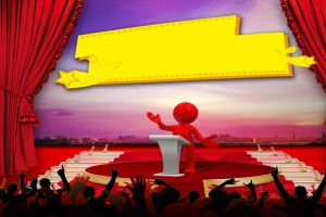 创意剪影演讲舞台演讲比赛背景素材