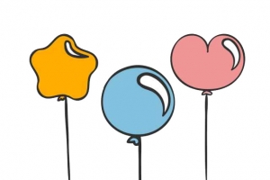 异性彩色卡通气球高清PNG透明漂浮元素设计素材免费下载