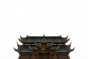 多个破旧复古古典楼阁
