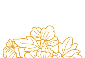 白描十二月份花卉矢量图
