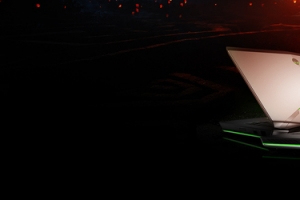 笔记本促销简约黑色灯光banner