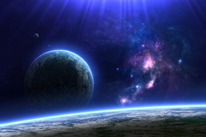 高级感背景 星球 夜空 地球大气层