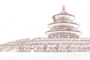 线条天坛素材