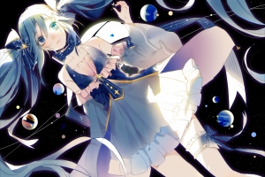 落入宇宙 初音5k壁纸