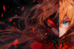 明日香半边脸4K动漫高清壁纸3440x1440带鱼屏免费下载