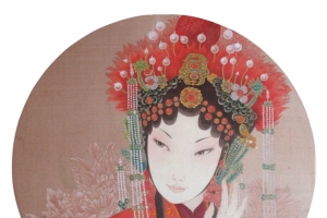 国潮戏曲人物圆形美女免抠图
