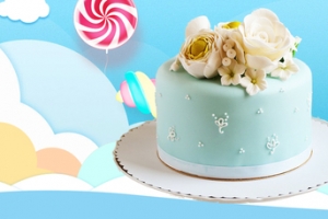 美味下午茶蛋糕小清新蓝色banner