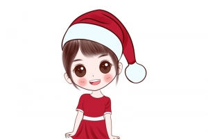 圣诞节卡通小女孩2