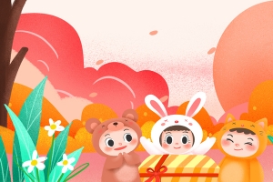 手绘儿童节背景图 六一元素